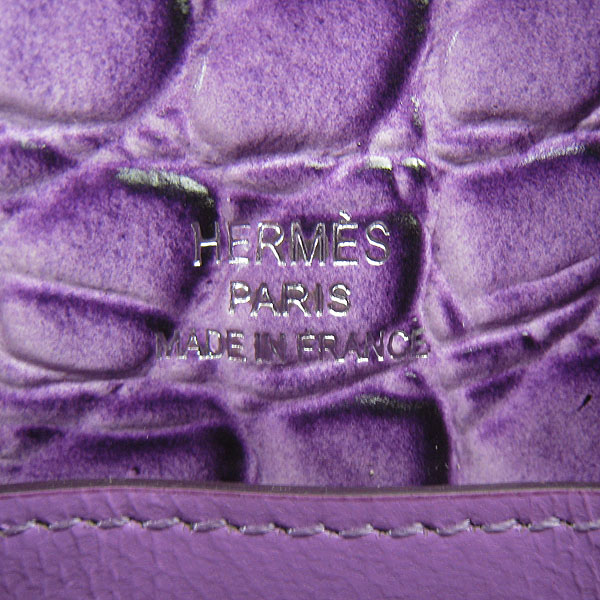 AAA Hermes Kelly 22 CM Stone Veins Leather Handbag Purple H008 On Sale - Click Image to Close